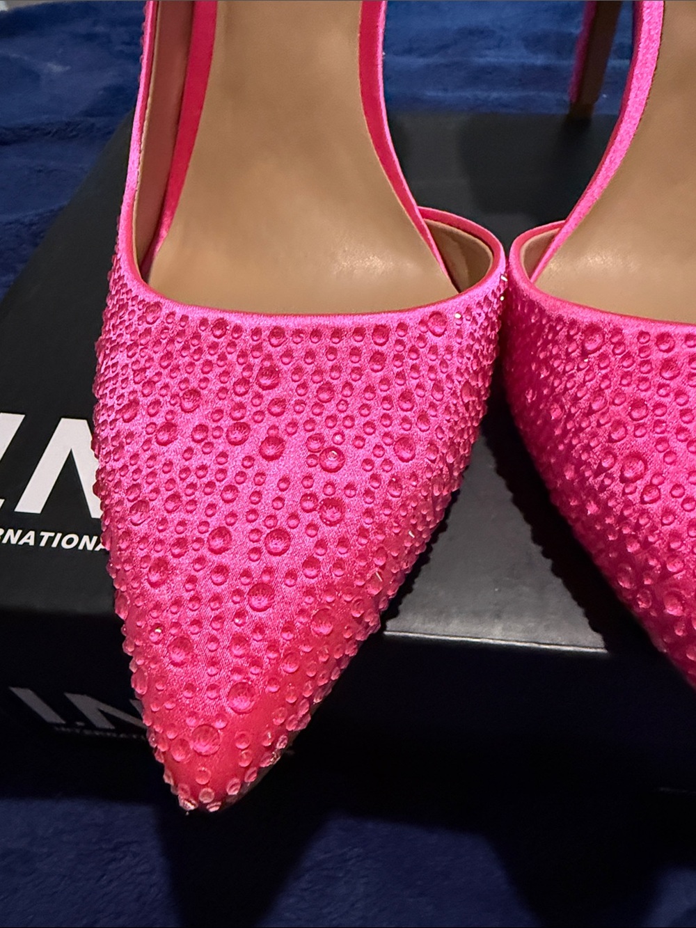 INC International Concepts Bright Pink Crystal-Studded Pointed-Toe Pumps - Picture 2 of 9